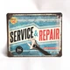 Металева табличка "SERVICE & REPAIR" для декору дому, декор стiн, декор кiмнати, автосервiс - зображення 1