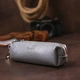 Модная кожаная ключница Shvigel bg165fash43 Серый - изображение 6