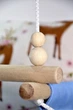 Детская качеля из дерева подвесная Infancy Сказочные олени хлопковая голубая тканевая основа от 7 месяцев до 5 лет - изображение 3