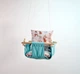 Детская качеля подвесная тканевая Infancy Зайчики из натурального дерева мятная основа от 7 месяцев до 5 лет - изображение 1