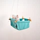 Детская качеля подвесная тканевая Infancy Розовые цветы из натурального дерева мятная основа от 7 месяцев до 5 лет - изображение 6