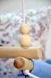 Детская качеля из дерева подвесная Infancy Веточки хлопковая голубая тканевая основа от 7 месяцев до 5 лет - изображение 3