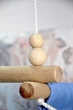 Детская качеля из дерева подвесная Infancy Цветущая веточка хлопковая голубая тканевая основа от 7 месяцев до 5 лет - изображение 2
