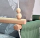 Детская качеля подвесная Infancy Белое перо из натурального дерева оливковая тканевая основа от 7 месяцев до 5 лет - изображение 4