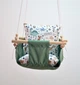 Детская качеля подвесная Infancy Динозавры из натурального дерева оливковая тканевая основа от 7 месяцев до 5 лет - изображение 1