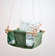 Детская качеля подвесная Infancy Лесные звери из натурального дерева оливковая тканевая основа от 7 месяцев до 5 лет - изображение 4