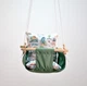 Детская качеля подвесная Infancy Паровозики из натурального дерева оливковая тканевая основа от 7 месяцев до 5 лет - изображение 4