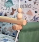 Детская качеля подвесная Infancy Динозавры из натурального дерева оливковая тканевая основа от 7 месяцев до 5 лет - изображение 2