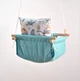 Детская качеля подвесная тканевая Infancy Паровозик из натурального дерева мятная основа от 7 месяцев до 5 лет - изображение 4