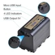 Акумулятор батарея DuraPro з USB зарядкою для SONY NP-F750 / NP-F770 для фото відео накамерного світло, зарядка для смартфона, 5200 мАч ( DuraPro NP-F770Pro-USB ) - зображення 4