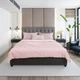 Комплект постельного белья Dreams At Home Страйп СатинТурцияЕвро 220*240 Молочний з Бузковим - изображение 1