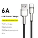 Кабель Baseus Cafule Series Metal USB 2.0 to USB-C 66W 6A 1m Black (CAKF000101) - изображение 2