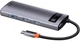 USB-хаб Baseus Metal Gleam Series 6-in-1 USB-C to 3xUSB 3.0 + USB-C + HDMI Gray (CAHUB-CX0G) - изображение 2