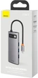 USB-хаб Baseus Metal Gleam Series 6-in-1 USB-C to 3xUSB 3.0 + USB-C + HDMI Gray (CAHUB-CX0G) - изображение 7