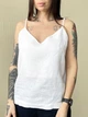 Льняной топ на тонких бретелях белый XS - linen island (132704) - изображение 2