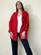 Льняной женский пиджак красный L - linen island (132817) - изображение 1