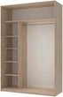 Шкаф купе Сити Лайт Doros Дуб сонома 1 ДСП / 1 Зеркало 150х60х225 см (42002039) - изображение 2