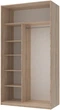 Шкаф купе Сити Лайт Doros Дуб сонома 1 ДСП / 1 Зеркало 120х60х225 см (42002035) - изображение 2
