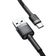 Кабель Baseus Cafule USB 2.0 to USB-C 15W 3A 1m Black/Gray (CATKLF-BG1) - изображение 4
