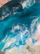 Картина эпоксидной смолой "Изумрудно-бирюзовое море " 35см - изображение 4