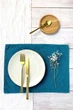 Льняной сервировочный коврик (ланчмат) TouchableLinen 1 шт 40x50 см Темно-бирюзовый Подставка под тарелку - изображение 3