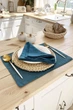 Льняной сервировочный коврик (ланчмат) TouchableLinen 1 шт 40x50 см Темно-бирюзовый Подставка под тарелку - изображение 4