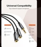 Кабель UGREEN AV134 3.5mm Male to 2x3.5mm Female 20cm Black (20816) - зображення 4