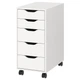 Комод на колесах IKEA ALEX білий/чорний (594.222.20) - изображение 1