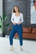 Жіночий трикотажний боді облягаючий з довгим рукавом Seventeen L-XL Білий (2000000176284) - изображение 2