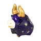 Фігурка гіпсова Netsuke Бичок Золоті Зірочки Золоті Ріжки Ручний Розпис 5,5x5,7x4 см Фіолетовий (25531) - изображение 7