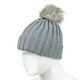 Шапка бини с помпоном Beani'qe Fur Bob Weal One size Серый (22867) - изображение 1