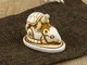 Статуэтка Крыса с черепахой Netsuke charm Гипс 4.3x3.5x2.6 см (00753) - изображение 3