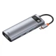 USB-хаб (концентратор) Baseus Metal Gleam Series 9-in-1 (Type-C to USB3.0*3, 4K HDMI, Type-C PD, TF, SD, VGA, RJ45) Gray, серый (CAHUB-CU0G) - изображение 3