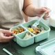 Ланч бокс однорівневий на 3 відсіки з виделкою і ложкою Lunch 1200 мл зелений (LB-51737) - зображення 7