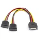 Кабель SATA 15 pin - 2*SATA 15 pin 16см ATCOM для питания МЕДНЫЙ (14366) - изображение 1