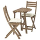 Стіл для балкону і 2 стільці ASKHOLMEN IKEA 892.860.04 сіро коричневий/Kuddarna бежевий - зображення 2