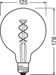 Лампа светодиодная винтажная 5W 220V 250lm 2000K E27 124x168mm [4058075092136] OSRAM led vintage 1906 globe - изображение 2