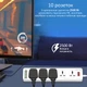 Мережевий фільтр 16-в-1 Promate PowerMatrix-5M 10 розеток, 1xUSB-C PD, 1xUSB-A QC 3.0, 4xUSB-A 5 м White (powermatrix-5m.eu) - зображення 2