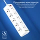 Мережевий фільтр 16-в-1 Promate PowerMatrix-5M 10 розеток, 1xUSB-C PD, 1xUSB-A QC 3.0, 4xUSB-A 5 м White (powermatrix-5m.eu) - зображення 6