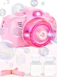 Детский фотоаппарат для мыльных пузырей Bubble cam Розовый игрушка со световыми и звуковыми эффектами - изображение 1