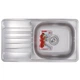 Мойка для кухни ZERIX из нержавеющей стали Z7642-08-180E 760x420мм прямоугольная врезная матовая 0.8мм с сифоном ZX1602 - изображение 1