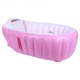 Детская надувная ванночка с подушкой и ножным насосом Intime Baby Bath Tub для купания ребенка со сливом 98X65X28 см Розовый (D-2019090676) - изображение 2