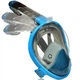 Маска для плавания Seagard Easybreath-III S/M с 4 клапанами и креплением для камеры полнолицевая панорамная на все лицо для снорклинга подводного ныряния с складывающейся трубкой Синяя - изображение 1