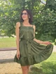 Женское платье из шелка Poliit 8760 хаки 36 - изображение 8