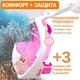 Маска для плаванья L/XL VelaSport 5.0 Полнолицевая панорамная Снорклинг Маска на все лицо для купания ныряния 4 клапана Инновационная от запотевания с креплением для экшн камеры детские и взрослые Pink - изображение 3