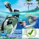 Маска для плаванья L/XL VelaSport 7.0 Полнолицевая панорамная Снорклинг Маска на все лицо для купания ныряния 5 клапанов Инновационная с креплением-штативом для камеры детские и взрослые Green - изображение 9
