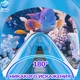 Детская маска для плаванья X/S (5-13лет) VelaSport KIDS Lion Полнолицевая панорамная Снорклинг Маска на все лицо для ныряния 4 клапана Инновационная детские и подростковые Blue - изображение 7