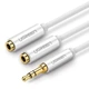 Кабель UGREEN AV134 3.5mm Male to 2x3.5mm Female 20cm White (10739) - зображення 1