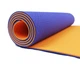Коврик для йоги и фитнеса FitMagic TPE+TC 183/61cм/6мм двухслойный сиреневый - оранжевый - изображение 2