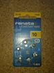 Батарейка к слуховому апарату RENATA Zinc air 1,4V ZA10 (95mAH) - изображение 1